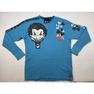 Rare‎ L29 DC Comics Joker Thermal Long Sleeve Pop Art Blue Unisex Size XL